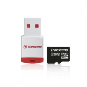 Карта памяти Transcend MicroSDHC 32GB Class 10 + P3 Card Reader (TS32GUSDHC10-P3)