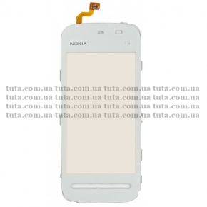 Сенсорный экран (тачскрин) для Nokia 5228 белый, копия