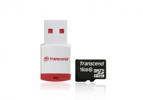 Карта памяти Transcend MicroSDHC 16GB Class 10 + P3 Card Reader (TS16GUSDHC10-P3)